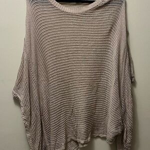 a.n.a Women's Light Tan Knit Poncho